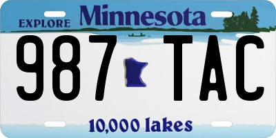 MN license plate 987TAC