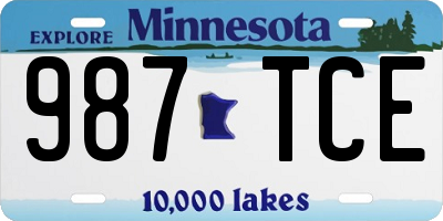 MN license plate 987TCE