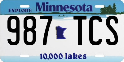 MN license plate 987TCS