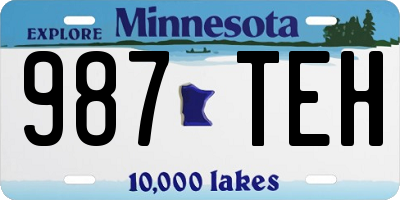 MN license plate 987TEH
