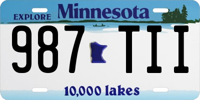 MN license plate 987TII