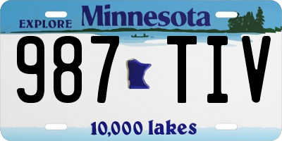 MN license plate 987TIV