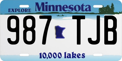 MN license plate 987TJB