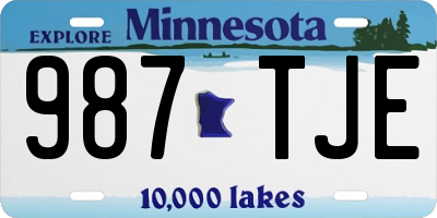 MN license plate 987TJE