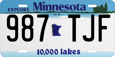 MN license plate 987TJF