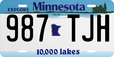 MN license plate 987TJH