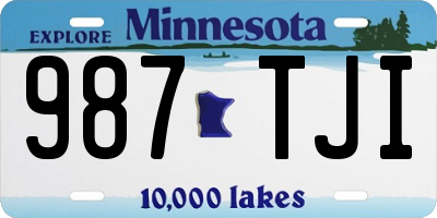 MN license plate 987TJI