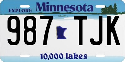 MN license plate 987TJK