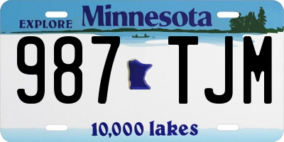 MN license plate 987TJM