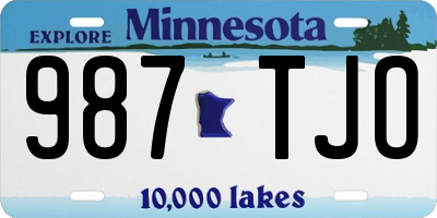 MN license plate 987TJO