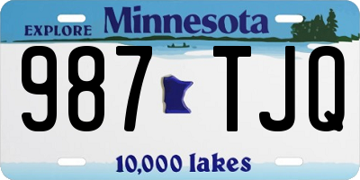 MN license plate 987TJQ