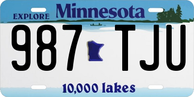 MN license plate 987TJU