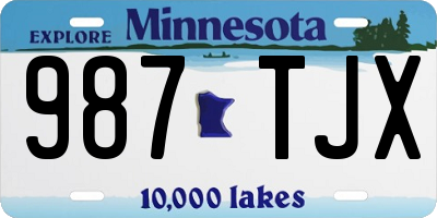 MN license plate 987TJX