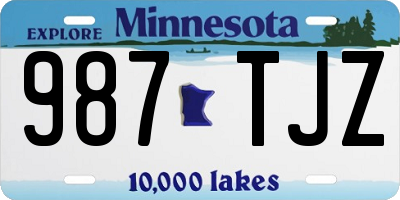 MN license plate 987TJZ