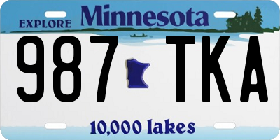 MN license plate 987TKA