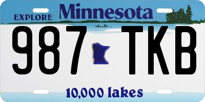 MN license plate 987TKB