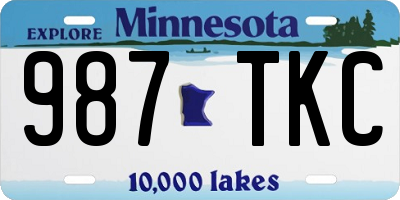 MN license plate 987TKC