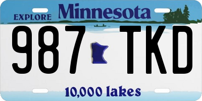 MN license plate 987TKD