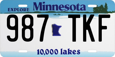 MN license plate 987TKF