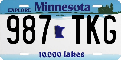 MN license plate 987TKG