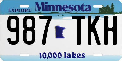 MN license plate 987TKH