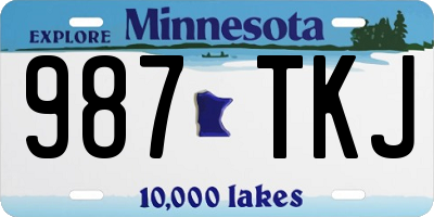 MN license plate 987TKJ