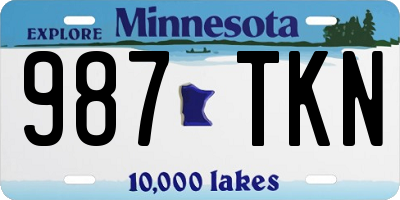 MN license plate 987TKN