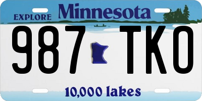 MN license plate 987TKO