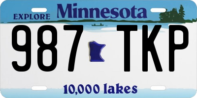 MN license plate 987TKP