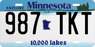 MN license plate 987TKT