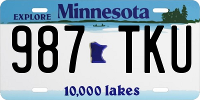 MN license plate 987TKU
