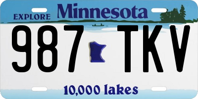 MN license plate 987TKV