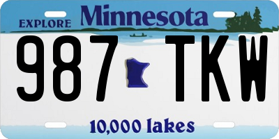 MN license plate 987TKW