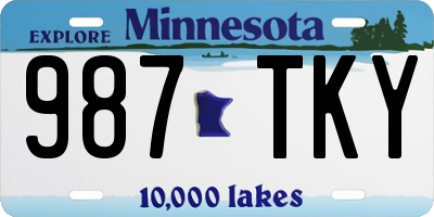 MN license plate 987TKY