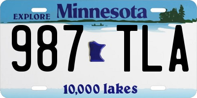 MN license plate 987TLA