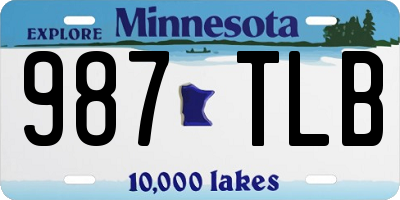 MN license plate 987TLB