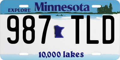 MN license plate 987TLD
