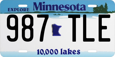MN license plate 987TLE