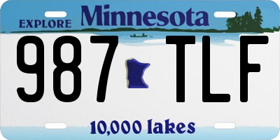 MN license plate 987TLF