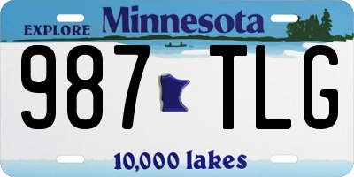 MN license plate 987TLG
