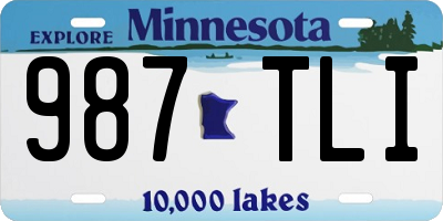 MN license plate 987TLI