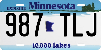 MN license plate 987TLJ