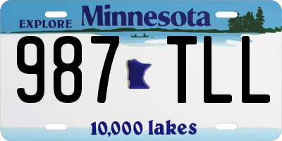 MN license plate 987TLL