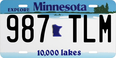 MN license plate 987TLM