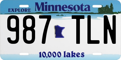 MN license plate 987TLN