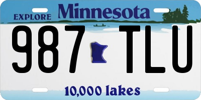 MN license plate 987TLU