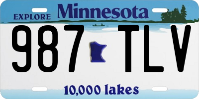 MN license plate 987TLV