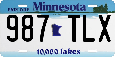 MN license plate 987TLX