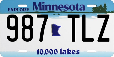 MN license plate 987TLZ