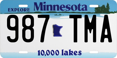 MN license plate 987TMA